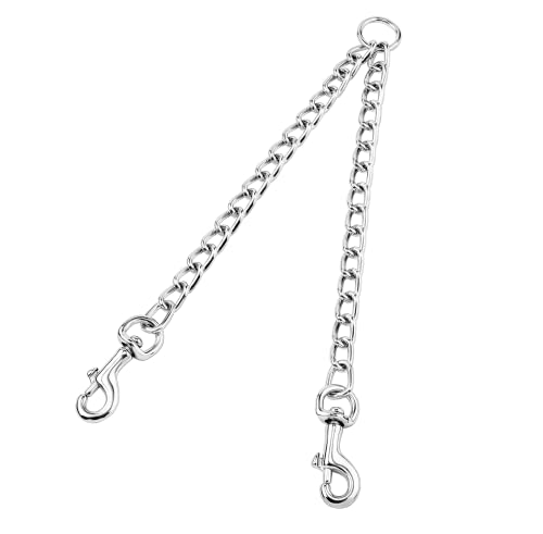 HAPPY HACHI Doble Correa para 2 Perros Cadena Correas para Mascota Plomo Acoplador Duradera Caminar Entrenamiento(L 4.0mm*70cm)