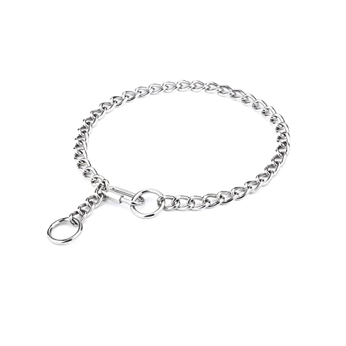 PETTOM Collar para Perros Cadena, Collares Perro Ahogo de Metal para Entrenamiento (M)