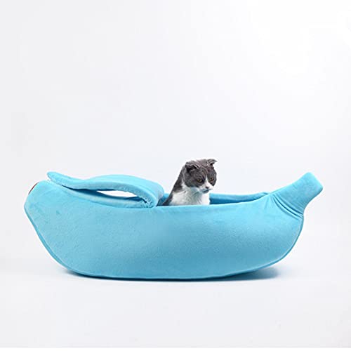 Banana Cathouse Caseta para perros Cálido nido para gatos Cama para mascotas Cama para gatos Suministros para mascotas Nido para gatos Suministros para gatos Cama para mascotas Casa para gatos-Azul,
