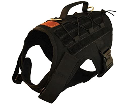Arnés táctico para Perros Entrenamiento Militar Adecuado para medianos y Grandes A Prueba de rasgaduras Correas Laterales Transpirables Resistentes a los tirones con Dispositivo de Seguridad (L)
