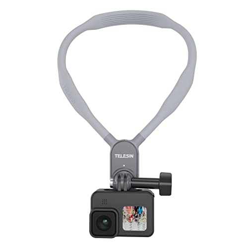 AuyKoo Soporte Cuello Magnético para GoPro, Soporte Cordón Cuello Manos Libres Accesorios para GoPro Hero 11/10/9/8/7/6/5/MAX, Insta360, dji Osmo Action, Pocket, Sony, Mi y Otras Cámaras Deportivas