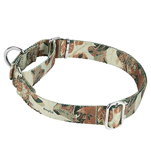 Fabuloso Collar de Perro Hyhug Pets Que se Detiene automáticamente: Collar Martingale a Prueba de Escape para Perros Uso Diario para Caminar y Entrenar. (Grande L, Patrón de Bosque)