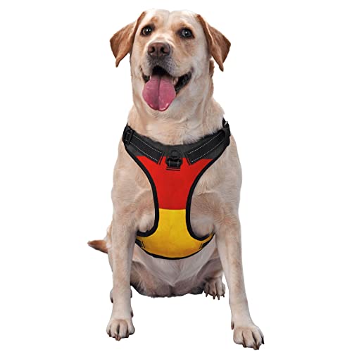 OTRAHCSD Arnés para perro, arnés reflectante ajustable con la bandera de Alemania, arnés de chaleco para mascotas para perros pequeños, medianos y grandes