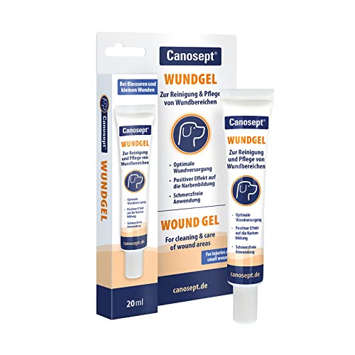 Canosept Gel para Heridas en Perros, Crema Cicatrizante de Heridas para Perros, Favorece la Cicatrización de las Heridas y Previene las Infecciones, Óptima Compatibilidad con los Tejidos, 20 ml