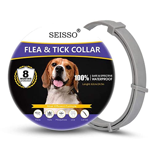 Collar contra parasitos y Mosquitos Perro Impermeable/Ajustable,Adecuado para Mascotas pequeñas, Medianas y Grandes