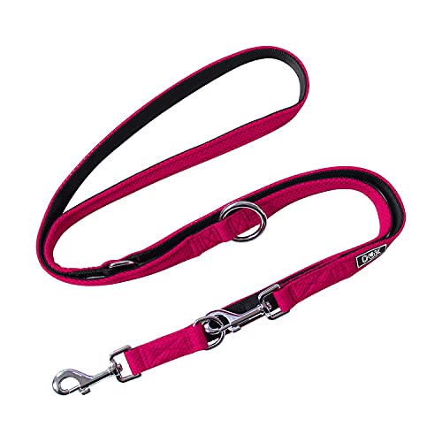 DDOXX Correa Perro Multiposición Air Mesh, Ajustable en 3 tamaños, 2m | Muchos Colores & Tamaños | para Perros Pequeño, Mediano y Grande | Correa Accesorios Doble 2 Gato Cachorro | Rosado Pink, XS