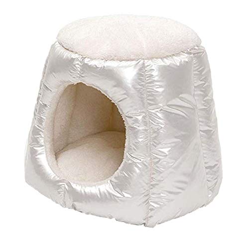 WANGIRL Sleep Nido Plegable Cápsula Espacial Cama Caseta Perro Gato Suave Cálida Lavable Plegable Cueva Cojín Doble Capa Casa para Mascota Cuddler (Color : Beige)