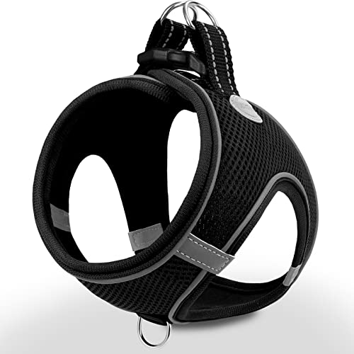 Joytale Arnes Perro, Reflectante Cómodo Transpirable Arnés, Perros Arneses Chaleco para Gato y Cachorros Perro, Negro, M