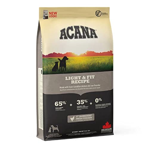 Pienso Light para Perros ACANA Light & Fit para Perros con sobrepeso - Saco 11,4 Kg 100% Natural | ANIMALUJOS