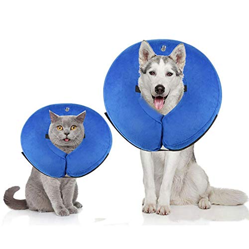 Collar Hinchable de recuperación de petaca de protección Ajustable Cono de cicatrización Confortable para Perro y Gato (COU: 12-20cm / 5-8in)