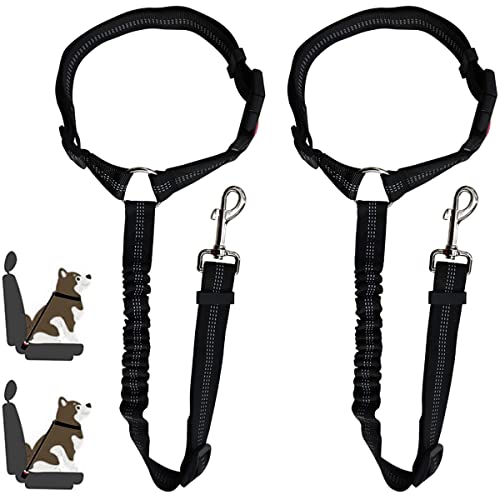 Arnés Perro para Reposacabezas de Coche, Cinturón de Seguridad para Perros, Cinturón de Seguridad de Coche para Perros, Seat Belt Dog Perro, para Coche, el Reposacabezas del Coche, Mascotas, Negro