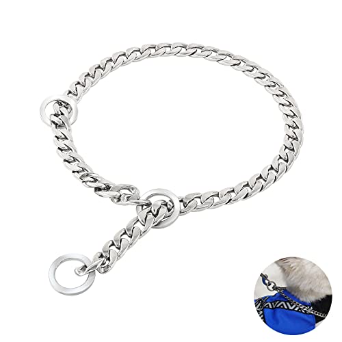 Glaublieb Collares de Cadena para Perros Collar de Estrangulamiento de Acero Inoxidable 304 Fuerte Ajustable y Duradero para Perros Pequeños Medianos y Grandes para Entrenar Caminando (M)