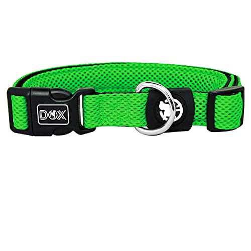 DDOXX Collar Perro Air Mesh, Ajustable, Acolchado | Muchos Colores & Tamaños | para Perros Pequeño, Mediano y Grande | Collares Accesorios Gato Cachorro | Verde, XS