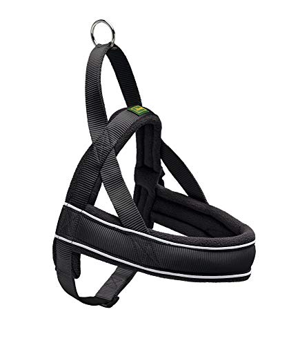 HUNTER RACING - Arnés noruego para perros, nailon, reflectante, apto para abrigos, negro, L
