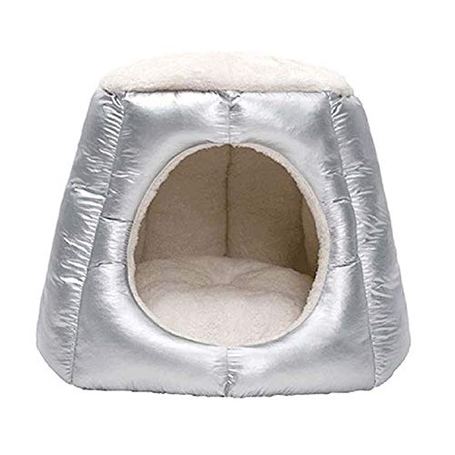 DXQDXQ Soft Plegable Cápsula Espacial Cama Caseta Perro Gato Suave Cálida Lavable Plegable Cueva Cojín Doble Capa Casa para Mascota Camas (Color : Gray)