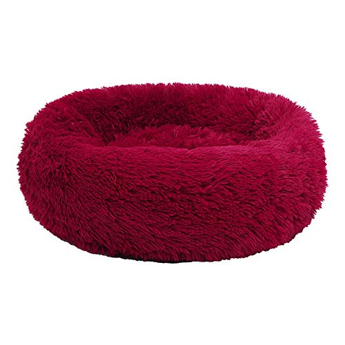 Cama para perros cama para gatos-Cama acolchada con almohada de donuts de piel artificial para perros y gatos articulaciones para perros y gatos pequeños y medianos para facilitar y mejorar el sueño