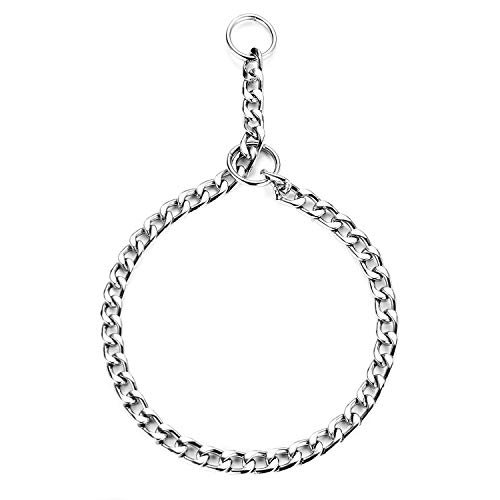 HAPPY HACHI Collar Perros Cadena 55 cm, Collar Perro Hierro Metal para Perro Adiestramiento Mediano Grande