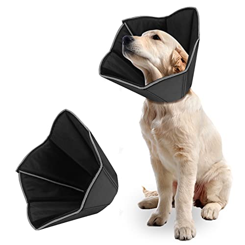 Yideng Collar de Cono para Perro para cirugía Cuello Suave de Elizabethan con Hebilla Ajustable Collar de recuperación de Mascotas con diseño Reflectante para recuperación de Perro Gato cirugía (XL)