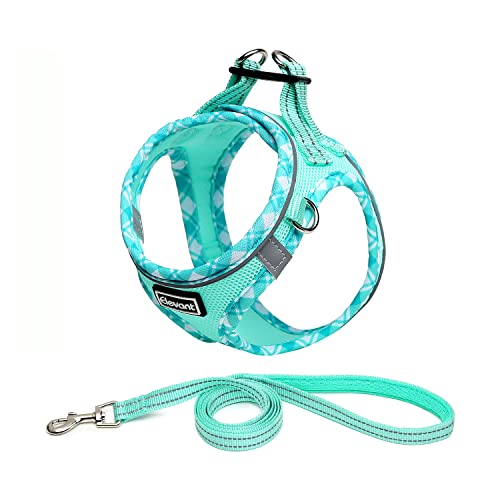 Elevant Arnés Perro Pequeños, Arnés Antitirones Transpirable Reflectante Cómodo Arneses Chaleco para Perros Pequeños Mediano Gatos, Cachorros (XS, Verde Claro)