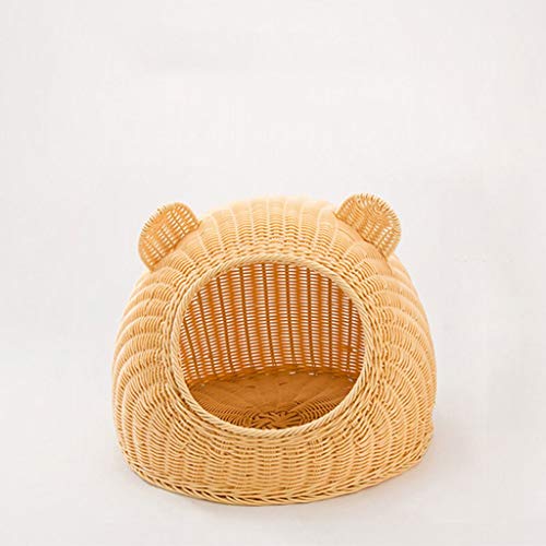 jinyi2016SHOP Perros y Gatos Pet Pad Suministros Arena for Gatos caseta de Perro Rattan casa de Perro de Peluche Animal doméstico del Gato Mat Mat Perro Mascota Cama