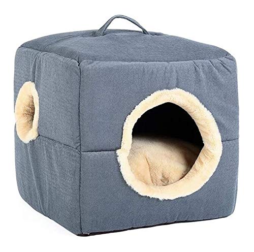 Camas para gatos LYP Caseta de perro for los perros grises, lavables for cachorros mascotas Yurt de tamaño peluche Casa de cuatro estaciones El criadero de perros es más cómodo que el nido de la panda