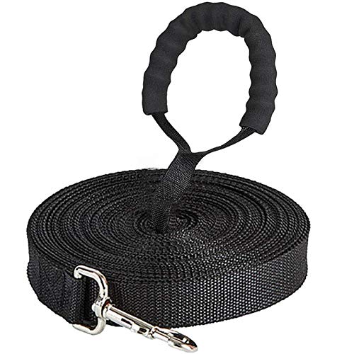 Correa de Adiestramiento para Perros,5m /10m/20m/30m Correa Perro Larga,Cuerda para Perros Manos Libres, Correa de Fuerte de Perro para Perros Pequeños Medianos y Grandes con Negro (5m / 16 pies)