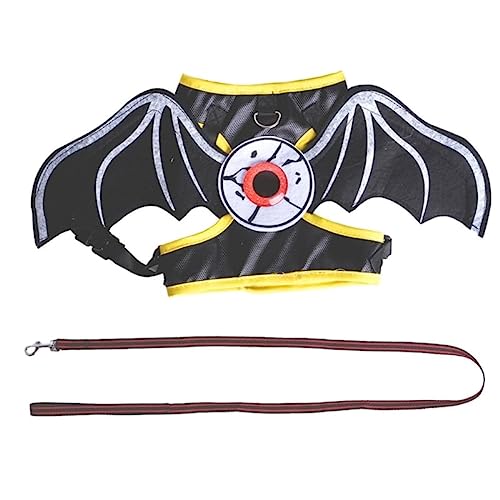 Arnés de espalda para gato con alas de murciélago de Halloween, correa ajustable para mascotas, gatos, perros, collar de cuerda de tracción, suministros para gatos, arnés para mascotas, correa de