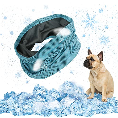 EKKONG pañuelo perro refrescante,Collar Refrigerante Perro,mascotas perros accesorios Enfriar al perro， bandana para perro para refrescar al perro en verano y ayudarlo a pasar el verano，35 X 11 cm (M)