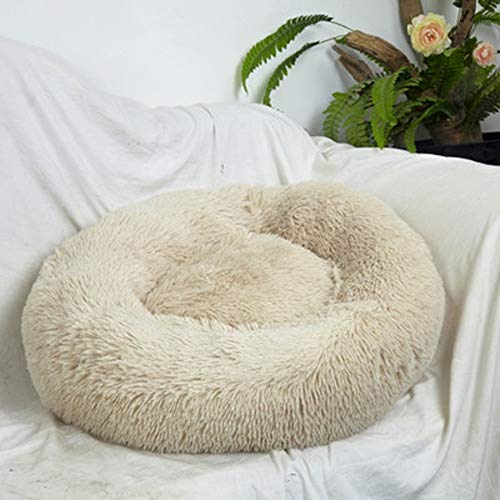 MILUCE Habitación de Felpa con Cama de Gato- Colchón Redondo Suave y cálido para Mascotas, colchoneta para Dormir de Invierno, Adecuado para Perros y Gatos pequeños y medianos (Size : 40CM)