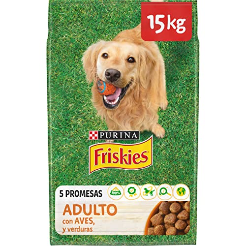 Friskies Purina Friskies Pienso para Perro Adulto con Aves y Verduras, saco de 15kg