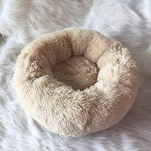 MILUCE Donut Perro Gato Cama- Almohada Circular Interior autocalentable Suave Felpa Donut Ropa de Cama para Mascotas para Gatos y Perros pequeños y medianos (Size : 110CM)